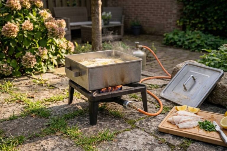 RVS visbakpan op maat met handgrepen